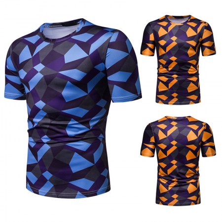 New Summer Men's Camouflage Print Short-Sleeved European Size T-Shirt